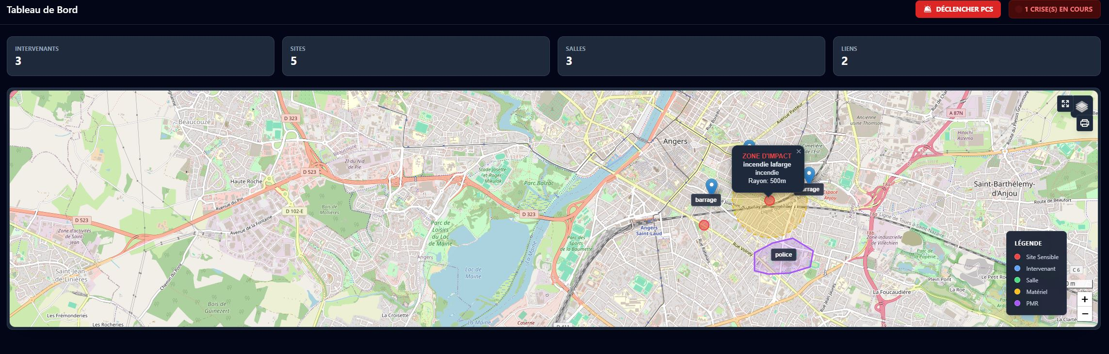 Tableau de bord PCS Command